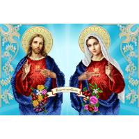 Схема для вышивки бисером иконы "Непорочное Сердце Марии и Святое Сердце Иисуса"