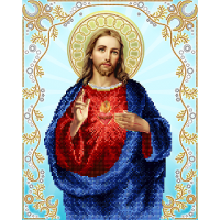 Схема для вышивки бисером иконы "Святое Сердце Иисуса" (Схема или набор)