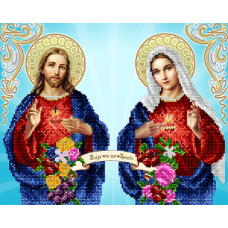 Схема для вышивки бисером иконы "Непорочное Сердце Марии и Святое Сердце Иисуса" (Схема или набор)