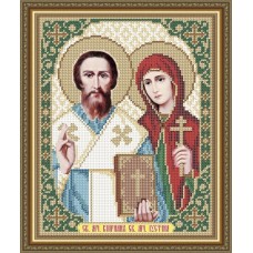 Икона для вышивки бисером "Святые мученики Киприан и Иустина" (Схема или набор)
