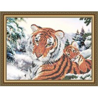Схема для вышивки бисером «Тигрица с тигренком» (Схема или набор)