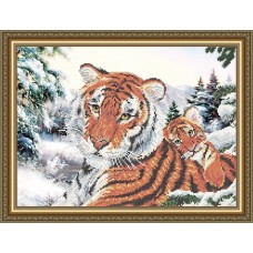 Схема для вышивки бисером «Тигрица с тигренком» (Схема или набор)