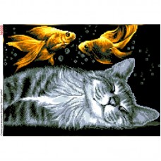 Схема для вишивки бісером "Кіт та золоті рибки" (Схема або набір)