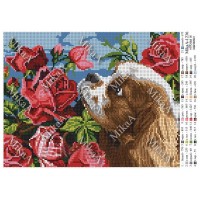 Схема для вышивки бисером "Розы и щенок" (Схема или набор)