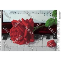 Схема для вышивки бисером "Роза и ноты" (Схема или набор)