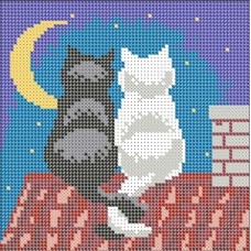 Схема под вышивку бисером "Коты на крыше" (Схема или набор)