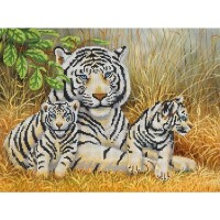 Схема под вышивку бисером "Белые тигры" (Схема или набор)