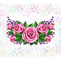 Водорастворимый флизелин для вышивки бисером или нитками "Рожеві троянди"