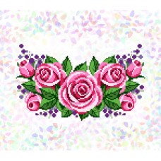 Водорастворимый флизелин для вышивки бисером или нитками "Рожеві троянди"