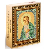 Набор для вышивки иконы бисером с рамочкой "Преподобный Серафим Саровский"