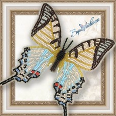 Набор магнит- бабочка для вышивки бисером "Парусник Протесилай".