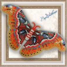 Набор магнит- бабочка для вышивки бисером «Павлиноглазка атлас»