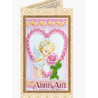 Набор для вышивки бисером открытки «Ангелочек и роза».