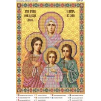 Схема иконы под  вышивку бисером "Вера, Надежда, Любовь и их мать София"