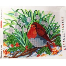 Схема для вышивки бисером "Подснежники и птица" (Схема или набор)