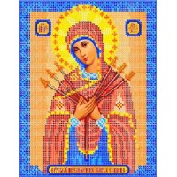Схема иконы под вышивку бисером "Пресвятая Богородица Семистрельная. Умягчение злых сердец" (Схема или набор)
