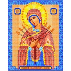 Схема иконы под вышивку бисером "Пресвятая Богородица Семистрельная. Умягчение злых сердец" (Схема или набор)