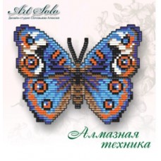 Набор магнит- бабочка для вышивки стразами «Анютины глазки  (JUNONIA ORITHYA)»
