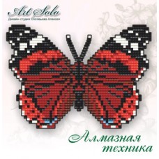 Набор магнит- бабочка для вышивки стразами «Красный адмирал (VANESSA ATALANTA)»