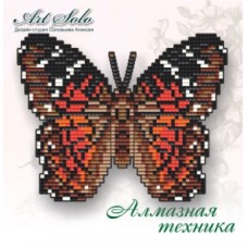 Набор магнит- бабочка для вышивки стразами «Алый павлин (ANARTIA AMATHEA)»