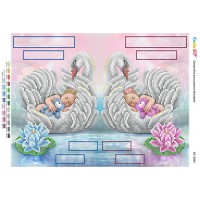 Схема для вышивки бисером "Метрика двойняшки (девочка и мальчик)" (Схема или набор)