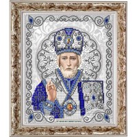 Схема для вышивки бисером иконы "Святой Николай в жемчуге" ЖС-4003 (Схема или набор)